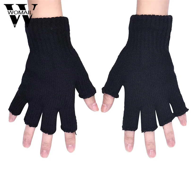 

Womail Men Black Knitted Stretch Elastic Warm Half Finger Fingerless Gloves Gift Dec 14 Drop Ship-A30