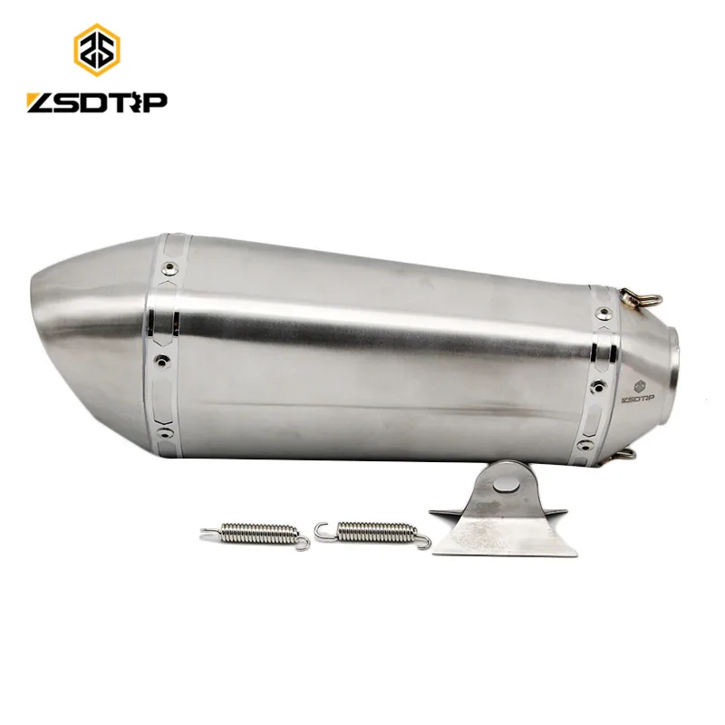 

ZSDTRP racing motor exhaust muffler case for yamaha or honda 125 250 300 YZF FZ J130*250-ZA50.8 Stainless steel