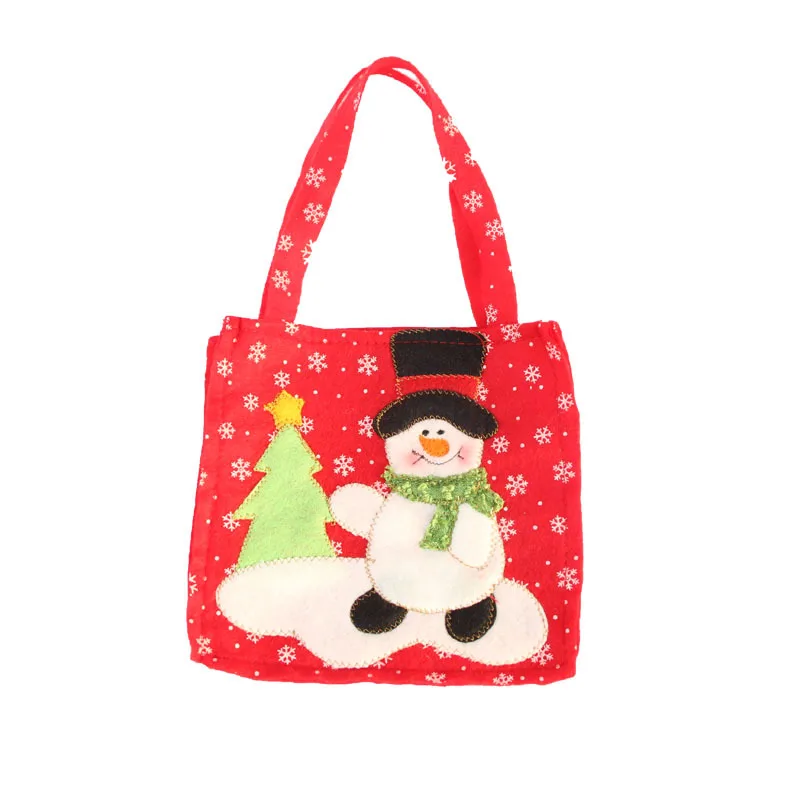 Красная цветная Рождественская елка Санта Клаус Снеговик узор Конфета сумка сумки для дома вечерние украшения Подарочная сумка Рождественские принадлежности - Цвет: red bag snowman 1