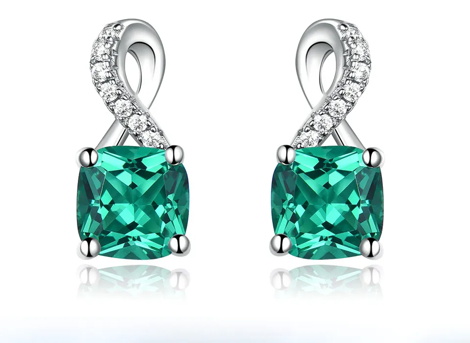 UMCHO Created Nano Emerald 925 sterling silver clip earrings for women EUJ091E-12