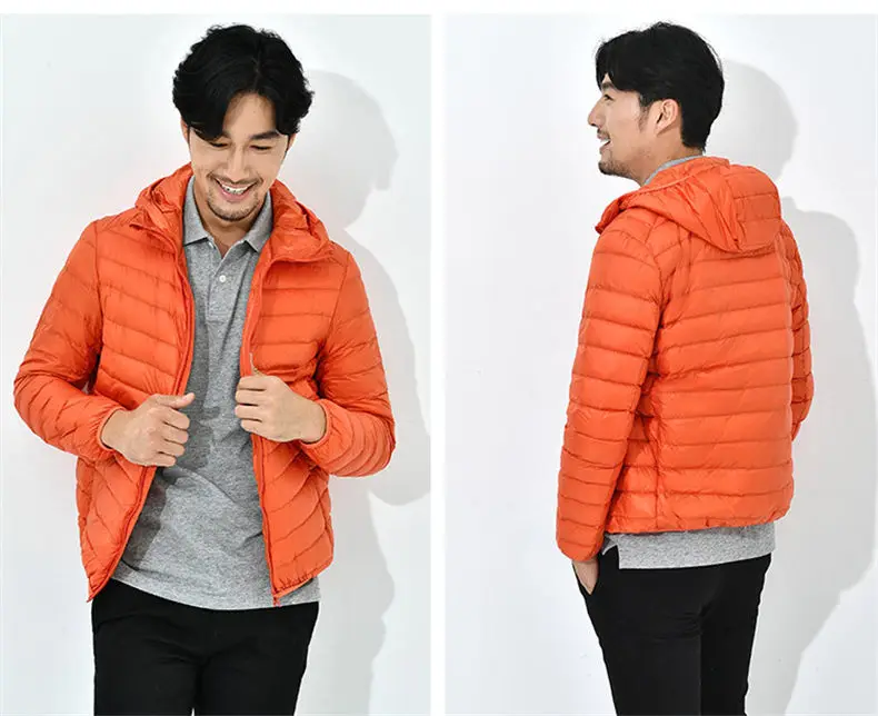 90% White Duck Down Jacket Men Winter Ultralight Light Hooded Male Parka Coat Man Brand Clothing Muls High Quality Outwear MD707-07