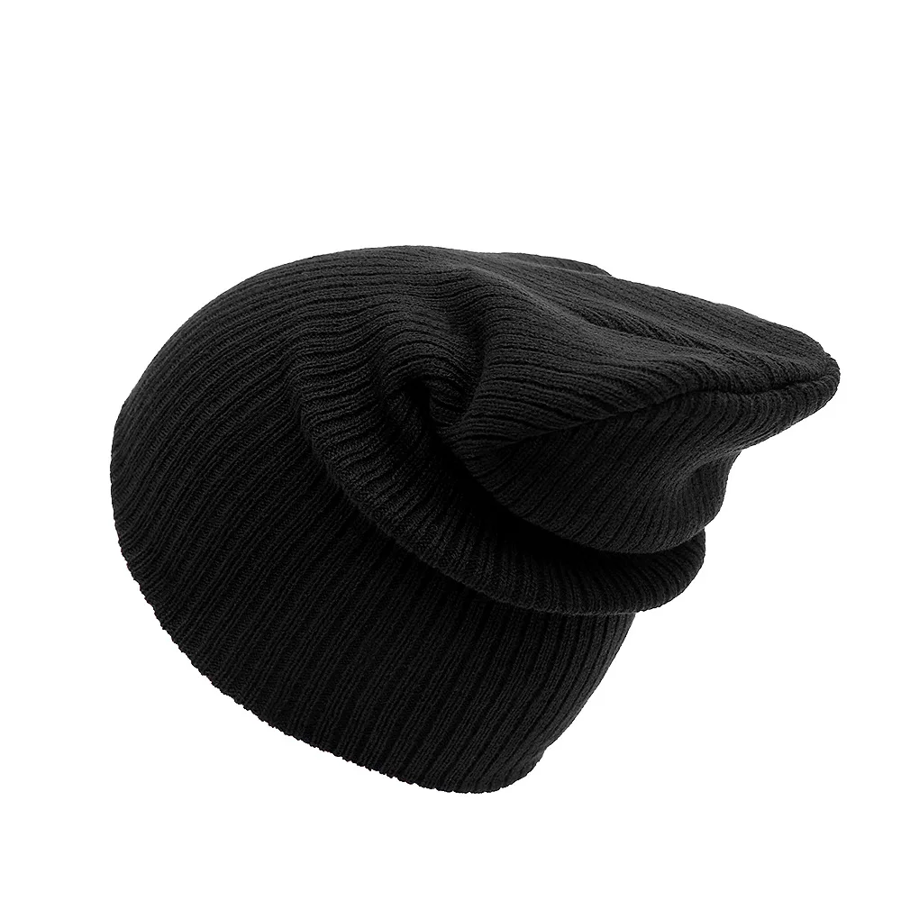 IMucci, шерстяная вязаная Шапочка, шапка для мужчин и женщин, зимняя теплая Женская лыжная шапка s Gorro, вязаная шапка с черепом, хлопковые шапки - Цвет: Black