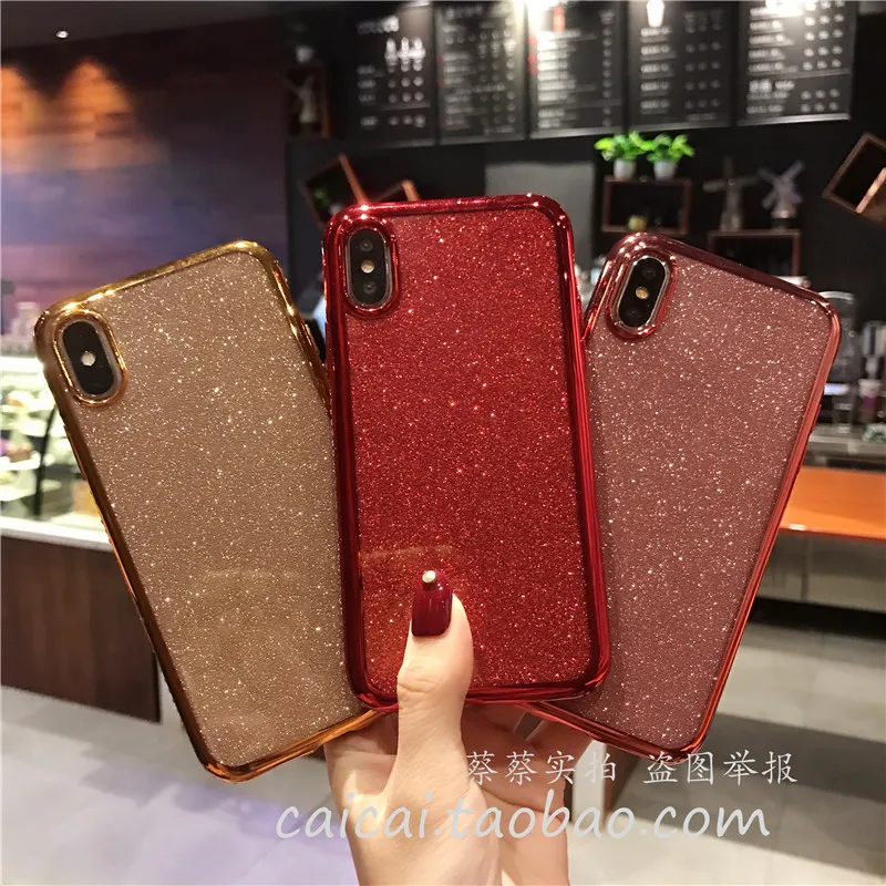 

Bling Glitter Case for iphone XS MAX XR X 10 7 8 Plus 6s 6 XSmax Diamond Soft TPU Shell Drop proof Finger Ring Holder Cover