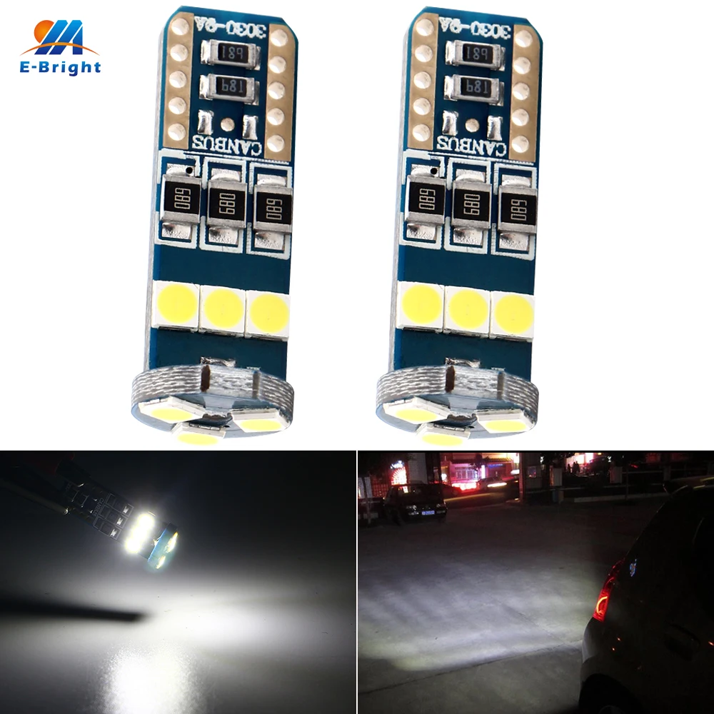 YM E-Bright 2 шт. T10 W5W светодиодный Canbus безошибочный 3030 9 SMD 540Lm Can-bus Авто клиновидные