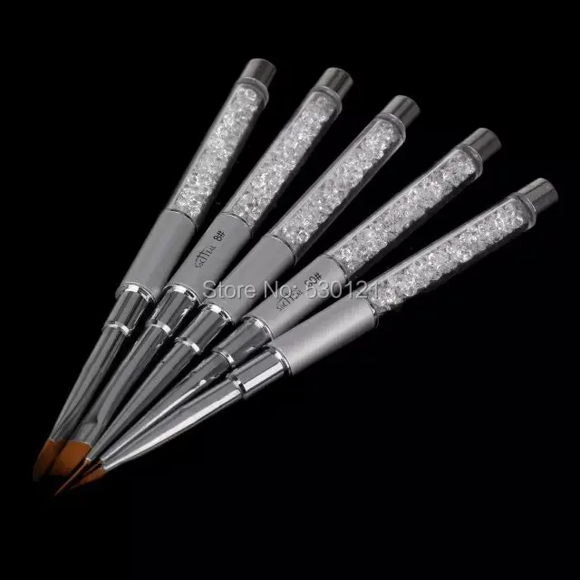 Free Shipping A Level Quality 5pcs/Set Crystal Nail Brush Nail Art Pen to Draw Nail Pattern on Nail