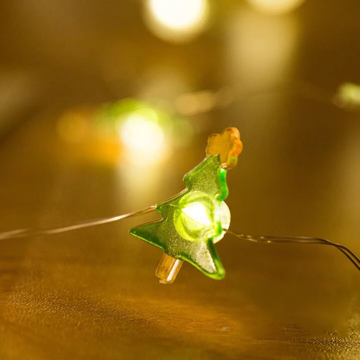 

50Led Fairy Green Christmas Tree Copper Wire Battery Operated String Light 5m LED Decor For Christmas Garland New Year gerlyanda