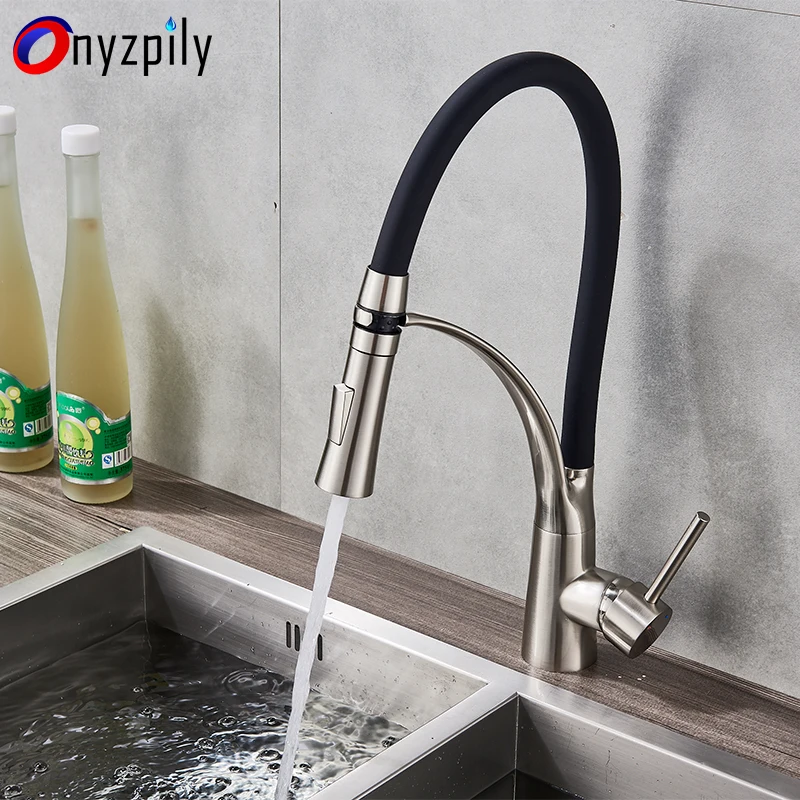 

High Quality Kitchen Faucet Cold and Hot Deck Mounted Kitchen Tap Brushed nickle and Black torneira para cozinha