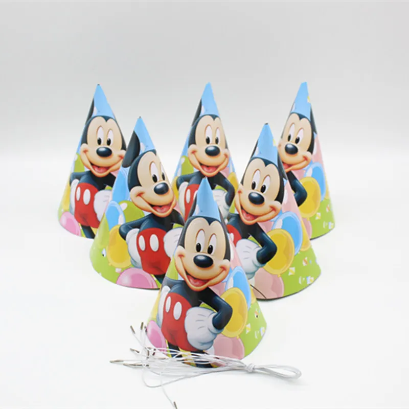 

Mickey Mouse Hat Party Decoration Children's Birthday Baby Shower Theme Party Hat 6 Piece Set Birthday Party Wedding Decoration