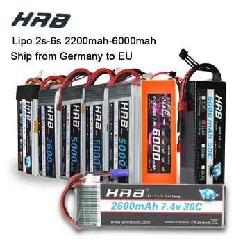 

HRB Lipo 3S 4S 11.1V 14.8V 5000mah 2S 6S 7.4V 22.2V Battery 2200mah 2600mah 3300mah 6000mah T For TRAXXAS 1:10 RC Car FPV Boat