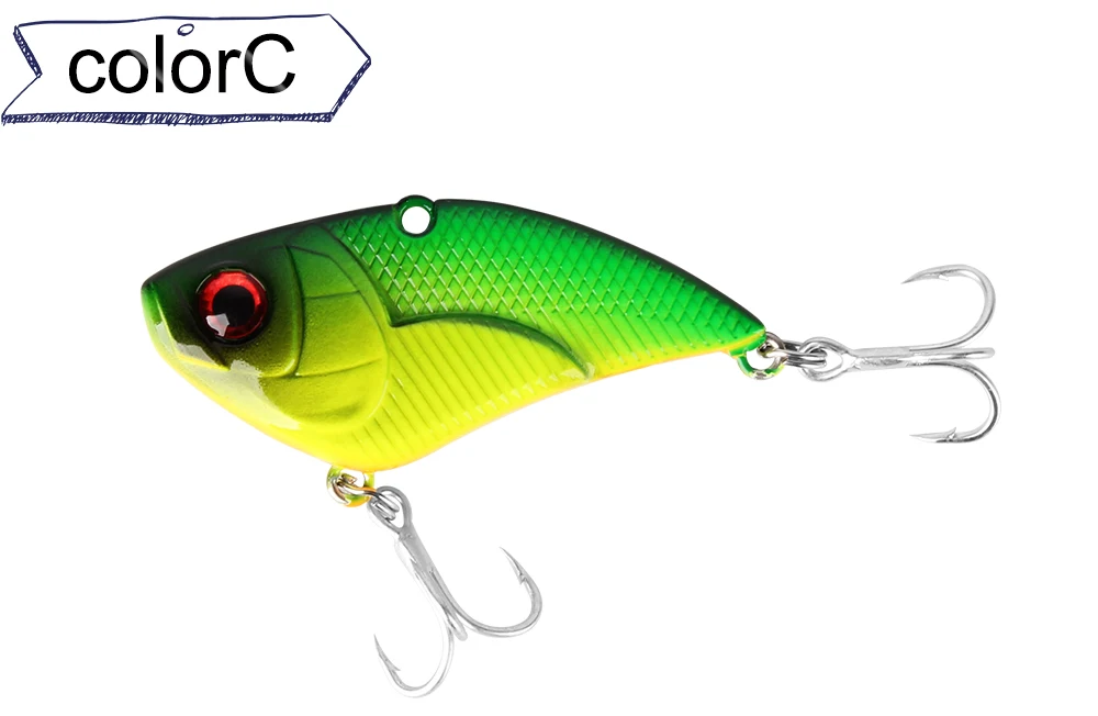 Top Quality Spinpoler Fishing Lure Sinking VIB Lure Vibration Vibe Hooks Baits Crankbaits 5 Brilliant Colors, 15g 5.3cm  (6)