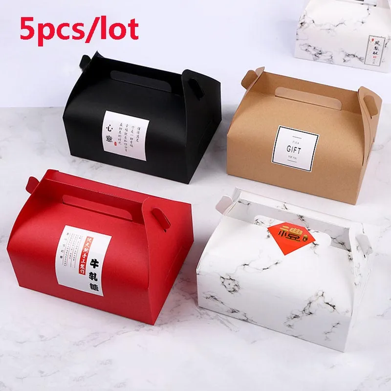 

5PCS Baking Packaging Gift Box Pineapple cake egg yolk cake muffin cup packaging bag Baking Cake Tray Paper Box Wedding Party