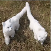 WYZHY Моделирование Белый Лисий Мех животных Сад украшения дома подставки для фотографий 55 см