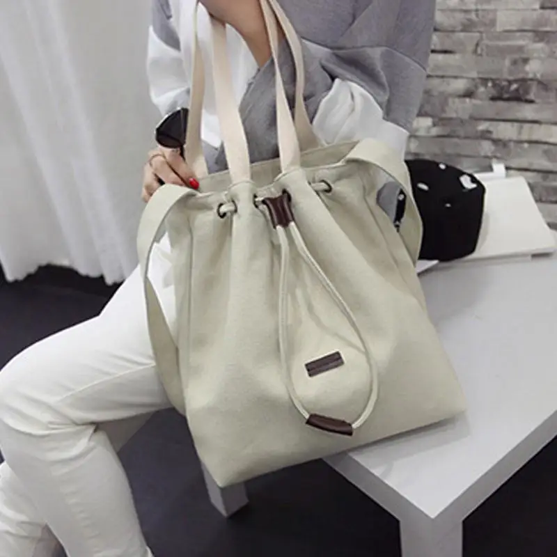 2018 Women's Girls Casual Solid Canvas Handbag Shoulder Messenger Bag ...