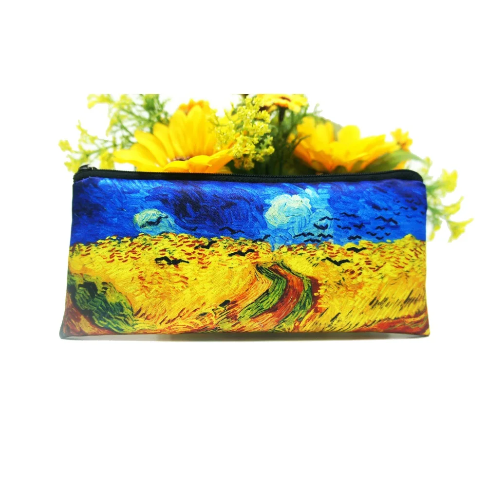 

Van Gogh Wheat Field with Crows and Sunflowers picture digital printing gift souvenirs art collections customized pencil bag
