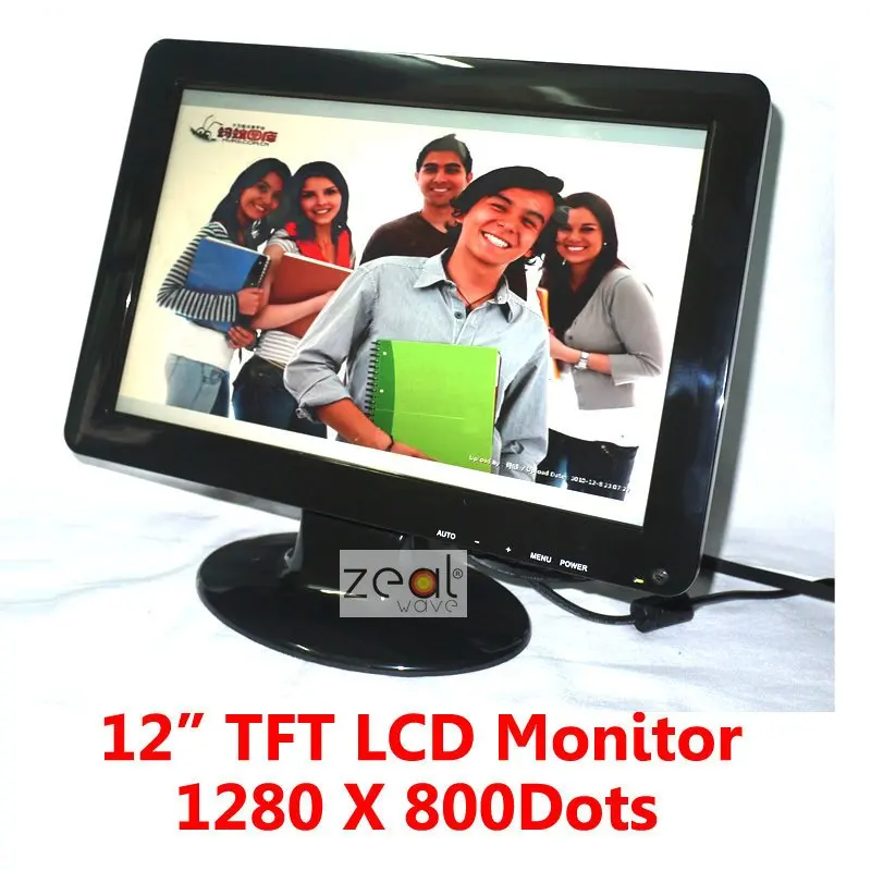 

12" TFT LCD Monitor 1280 x 800 Pixels 16:10 + VGA Cable + Power Adapter