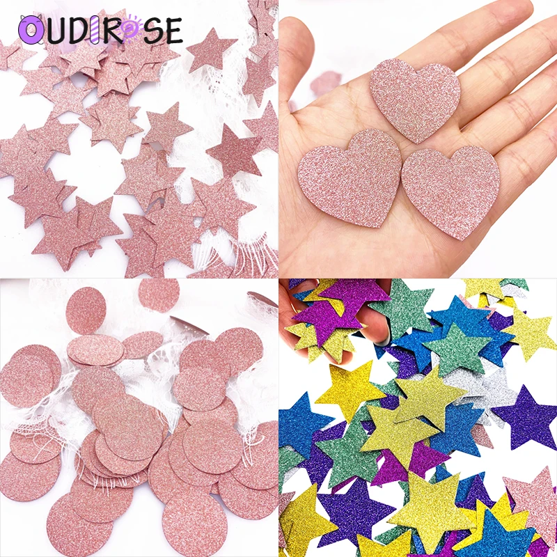 OUDIROSE 100 шт 3 см розовое золото конфетти круглый любовь подарок на день рождения