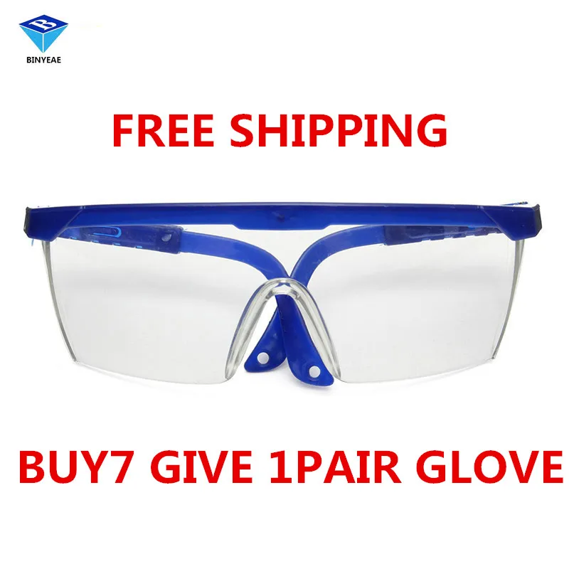 5 Pcs Free Shipping PC goggles Glasses Labour Protection Eye Protection Dustproof Sprayproof Glasses Safety