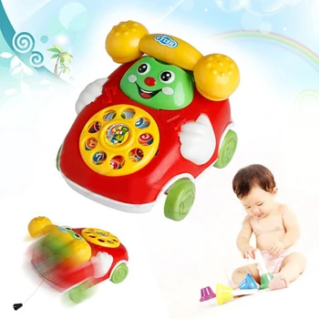 

Cartoon Pull Line Phone/Mobile Phone Toy Educational Learning Cell Phone Music Machine Electronic Toys Gift For Children Kids