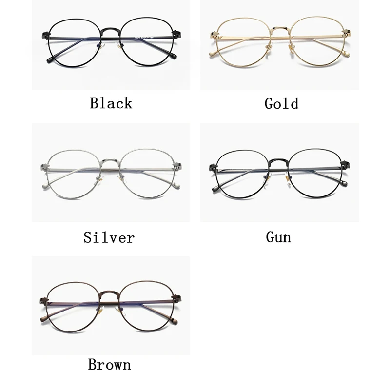 New Vintage Women's Blue light blocking Glasses Men's Round Computer Gaming Eyeglasses Metal Frame Anti Blue Ray 5 Color L3