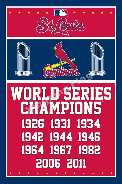 St Louis Cardinals World Series Champions Flag 3ft X 5ft Polyester MLB Banner Flying Size No.4 ...