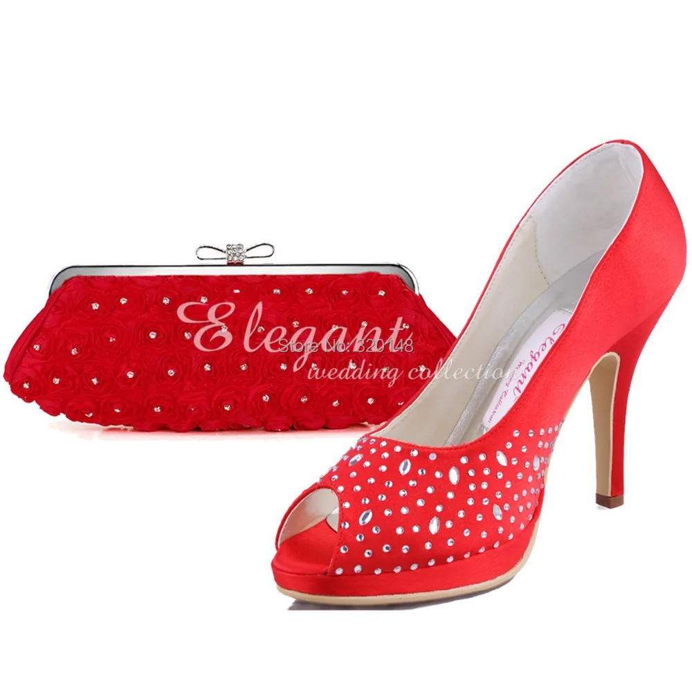 red heels and clutch bag