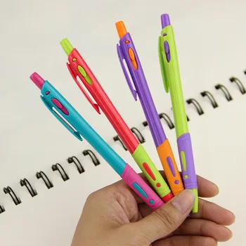 

1 PC 0.7mm Plastic Ballpoint Pen Red Green Blue Purple Exclamation Ballpoint Pen