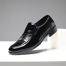 Luxury brand PU Leather Fashion Men Business Dress Loafers Pointy Black Shoes Oxford Breathable Formal Wedding Shoes 2018 new Luxury brand PU Leather Fashion Men Business Dress Loafers Pointy Black Shoes Oxford Breathable Formal Wedding Shoes 2018 new