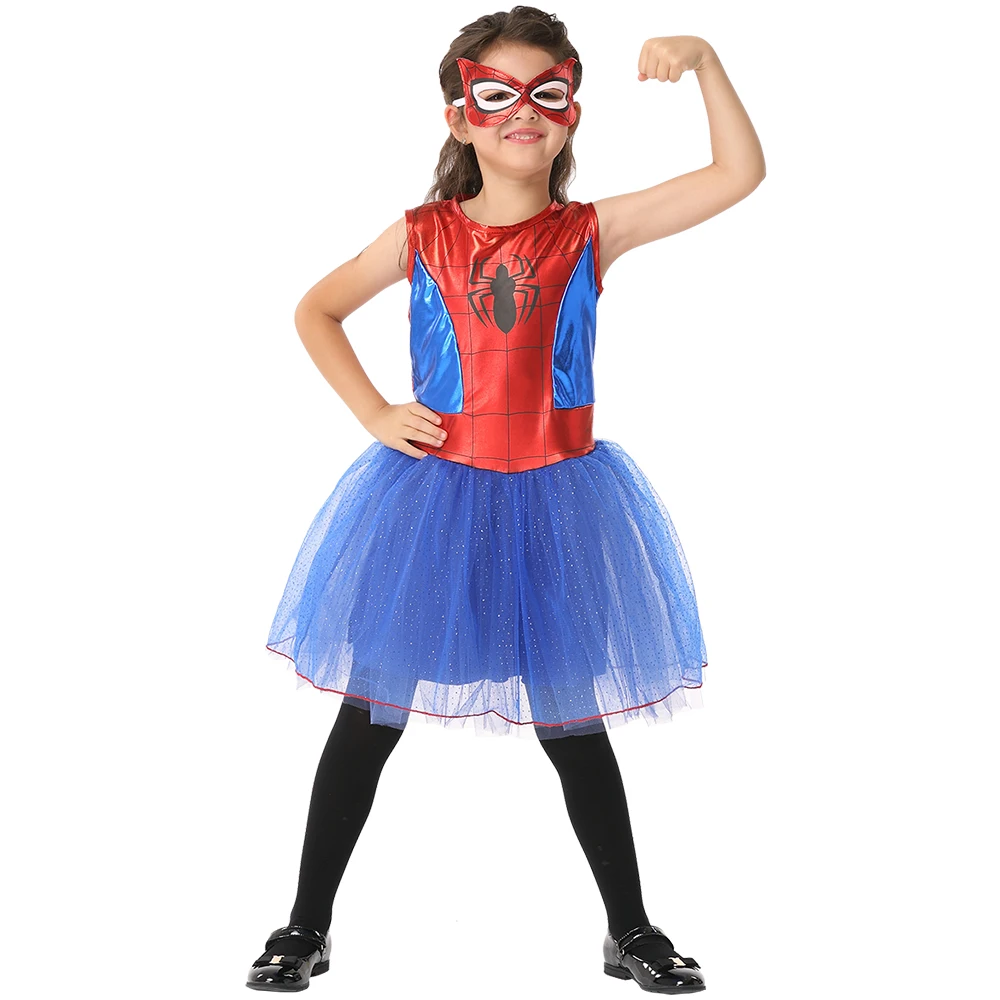 3 11Years Girls Red Spiderman Costume Dress Halloween Party Costume