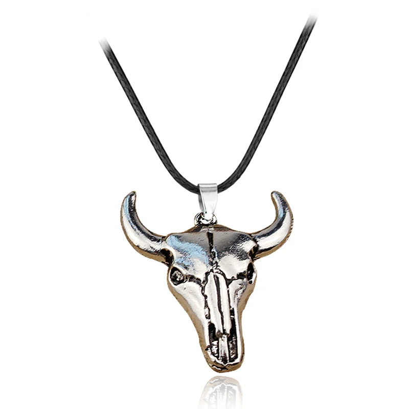 

Fashion HIP Punk Casting Titanium Silver Plated Cow Bossy OX Biker's Bull Skull Ngau Tau Pendants Necklaces for Men Jewelry