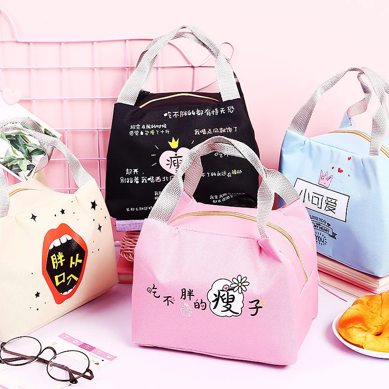 

Cartoon Canvas Thicken Lunch Bag Student Waterproof Thermal School Lunch Boxes Shopping Portable Storage Bags Drop Shipping