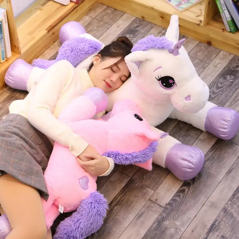 Large Size Cute Unicorn Plush Toys Pink White Horse Soft Doll Stuffed Animal Big Size Toys for Children Birthday Gift