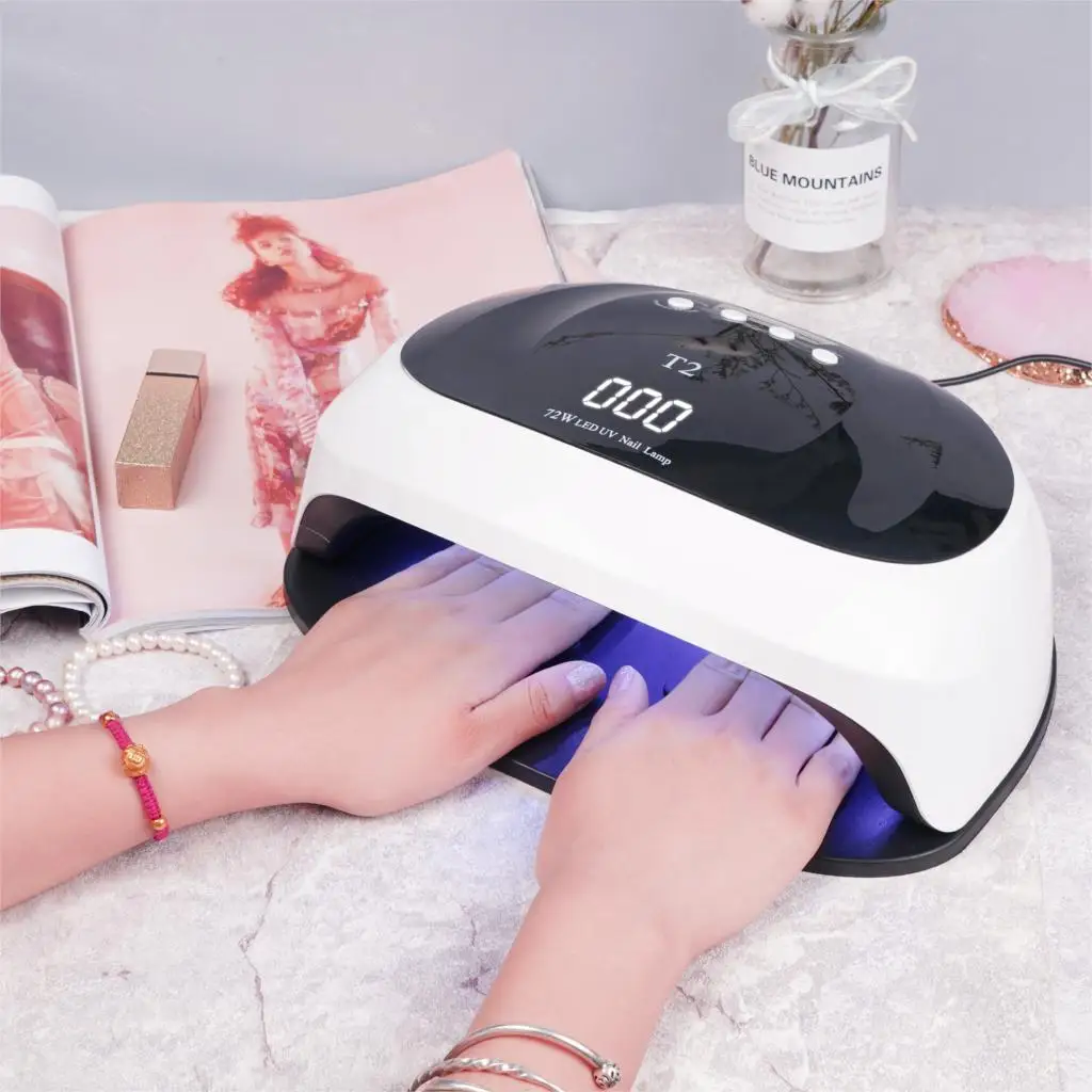 

72W 36Leds Two Hand Nail Lamp for Manicure Nail Gel Curing UV LED Lamp Powder Nail Dryer LCD Lamp 10s/30s/60s/99s Timer