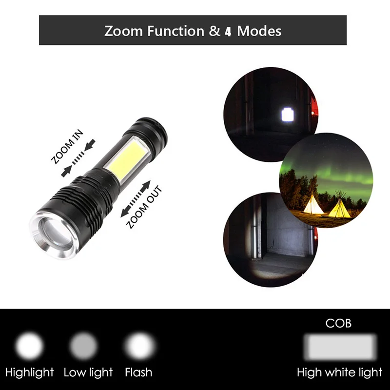 SANYI ZOOM фонарь светодиодный фонарик водонепроницаемый 3800LM XML T6 + COB портативный
