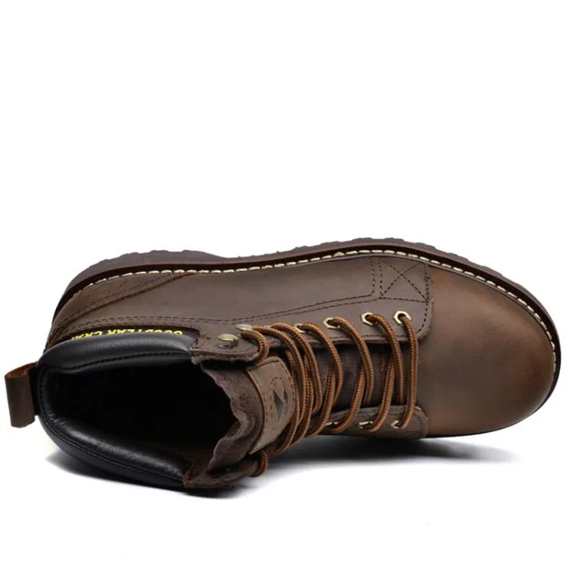 Retro Hombre Negro Casual Botas Hombres Para Nuevos Tooling Calidad naranja Alta De Moda Cuero Genuino marrón qOwx7w