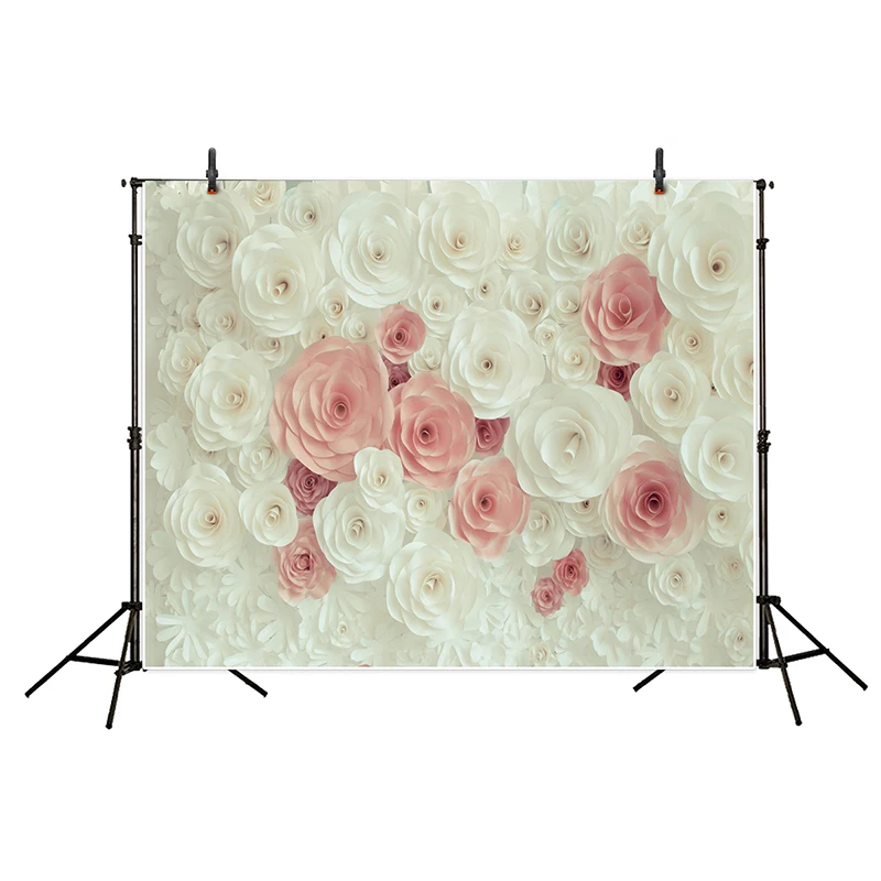Allenjoy фон для фотосъемки белый розовый красивые цветы свадебный фон детский фон для фотосъемки
