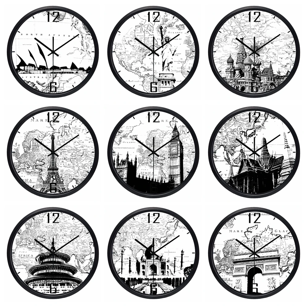 Дубай время карта мира большие декоративные настенные часы Новое поступление кварцевые часы модные часы