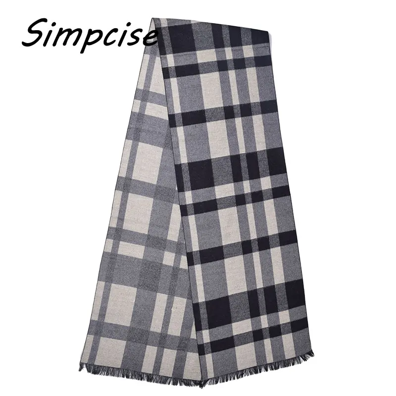 Latest style Design Fashion Men Double sided scarf Brand Winter Long Wool scarves Shawl A3A18912 mens snood scarf