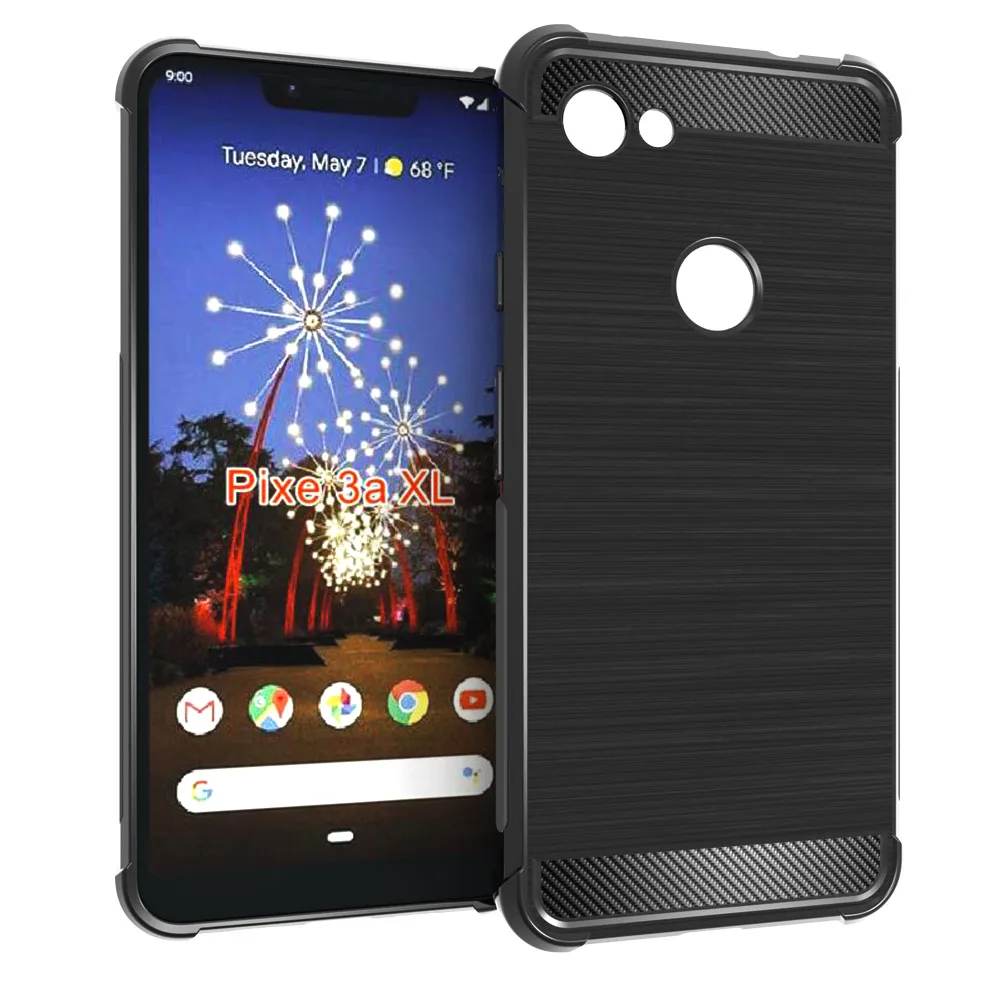 

Shock Absorption Cover Soft TPU Anti Scratch Carbon Fiber Design Back Case for google pixel 3a XL