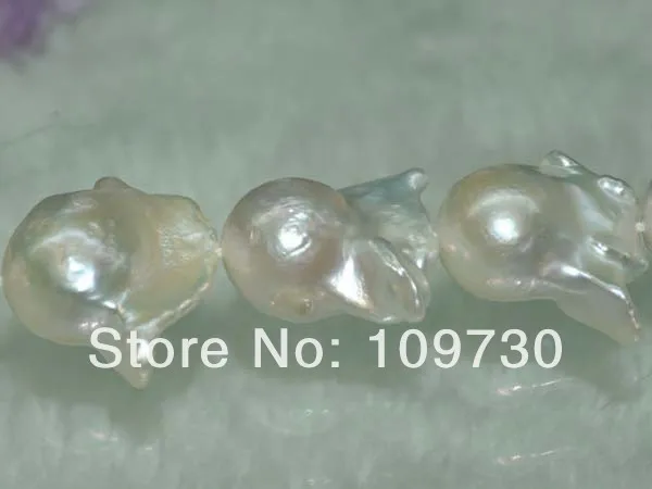 

Jewelry 0088 Natural Rare white AA++26*26mm very luster baroque nuclear pearl 5.4