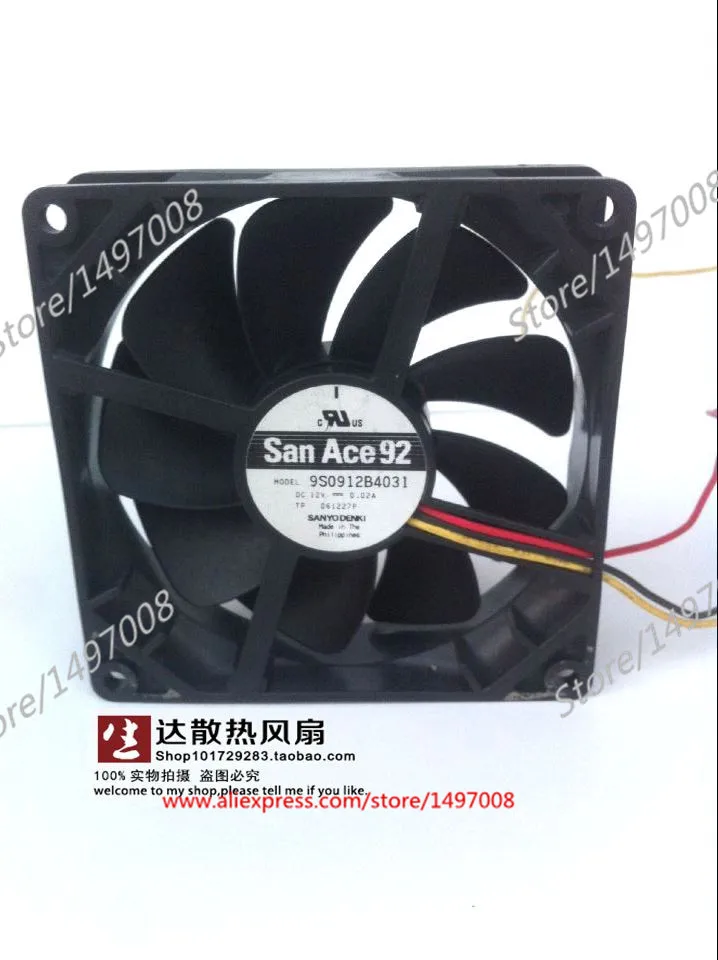 

Free Shipping For SANYO 9S0912B4031 DC 12V 0.02A, 92x92x25mm 3-wire 80mm Server Square cooling fan
