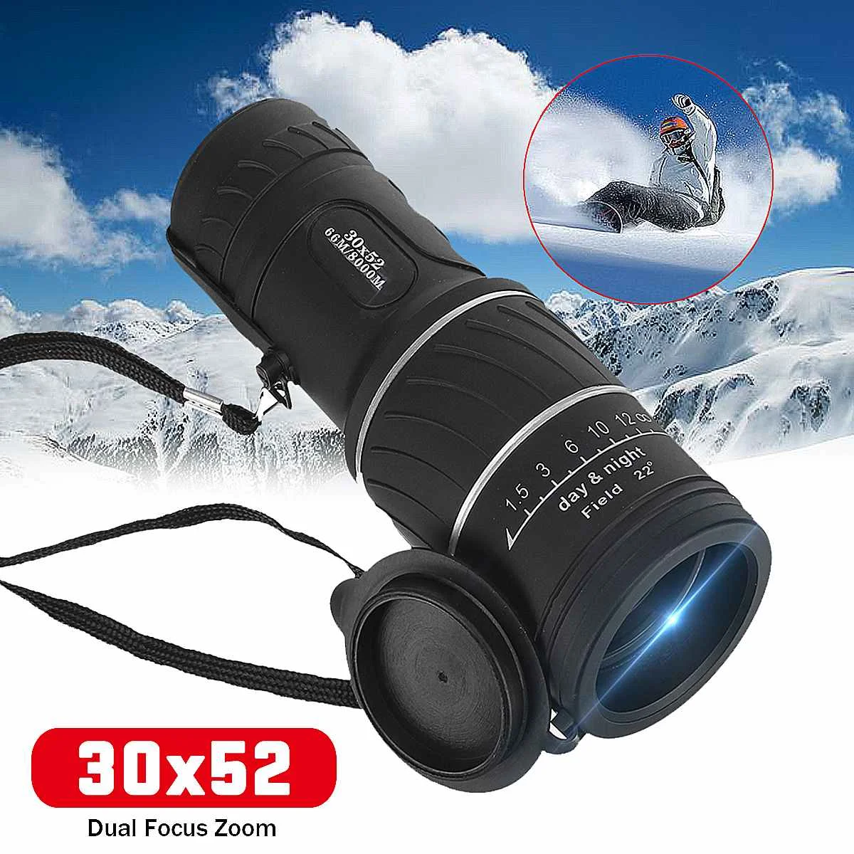 

30x52 Monocular Telescope Day & Night Vision 30x52 HD Optical Travel Concert Outdoor Hunting With Dust Cover