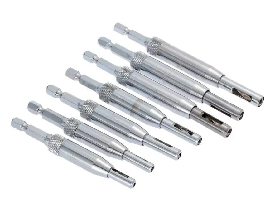 7pcs/set power tool Core Drill Bit Set Hole Puncher Hinge Tapper for Doors Self Center Woodworking