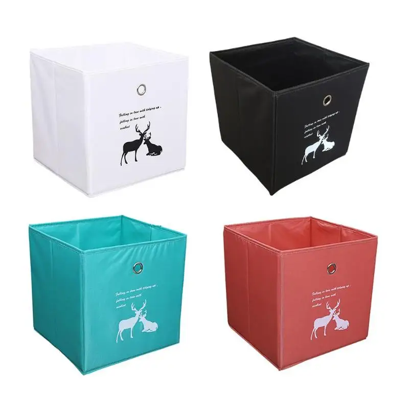 Printed Oxford Cloth Folding Storage Box Washable Home Clothing Toy Box