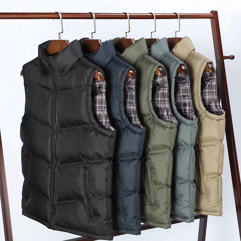 

Vest Coat Men Winter Autumn Male Sleeveless Jacket Coat Top Keep Warm Thicken Padded Down Vest Men Muls Brand Cothing Plus Size