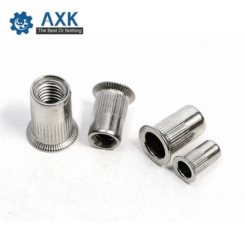 

Nuts Head Rivet Stainless Steel 50pcs/lot M3*9 M4*10 M5*12 M6*14 Stainlness Countersunk Round Through Hole With Knurling Axk