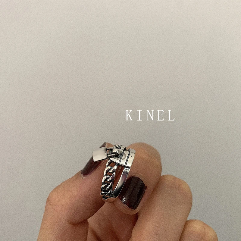 Кольцо Kinel из серебра 925 пробы с замком винтажное ювелирное изделие многослойным