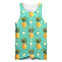 3D топы на бретелях с принтом ананаса, мужские рубашки без рукавов, летние крутые майки для мужчин, бодибилдинг, одежда для фитнеса, тренажерные залы, нижнее белье