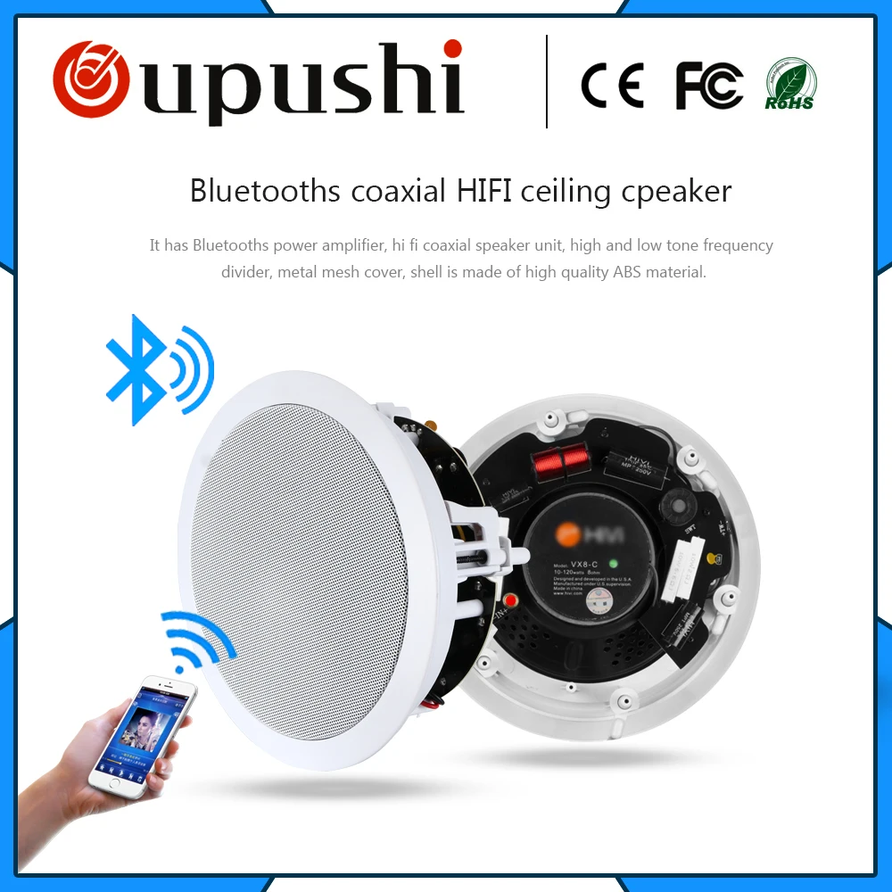 Us 172 0 Oupushi Vx8 C Bluetooth Ceiling Speaker 10 120w High Quality With Bass And Treble Home Background Speakers In Ceiling Speaker In Soundbar