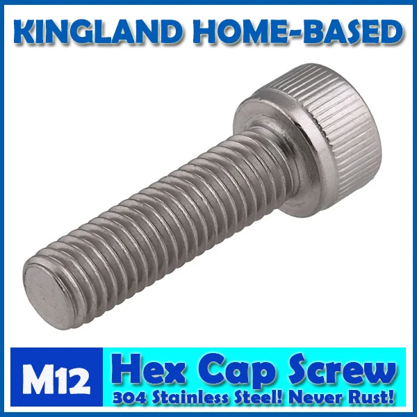 M12 DIN912 Hexagon Socket Head Cap Machine Screws Allen Metric 304 Stainless Steel Bolt HEX For Computer Case | Обустройство дома