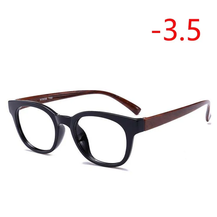 TR90 очки для близорукости для женщин и мужчин ретро овальные короткие очки для коррекции зрения литературные студенческие очки по рецепту-1,0-1,5 до-4,0 - Цвет оправы: Myopia 350